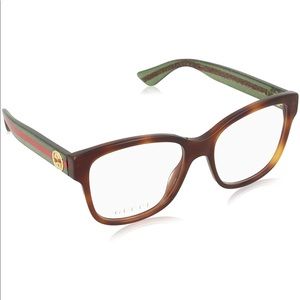 Authentic GUCCI GG0038O 002 Havana/Green Glitter 54/17/140 Eyeglasses EUC